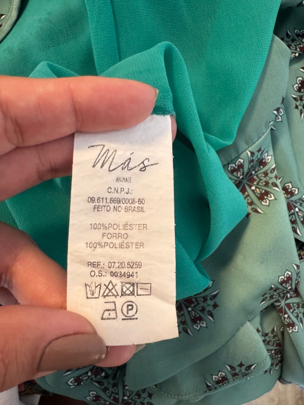 Miss Ankale Green Boho Blouse Bell Sleeve Open Back Detail Made in Brazil - Picture 5 of 7